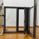 Black Double Tempered Glasses Tilt And Turn Casement Windows Fiberglass