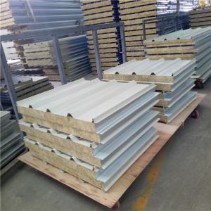 Quality 960mm building panels 50mm fireproof rock wool sandwich roof board with steel strip wholesale