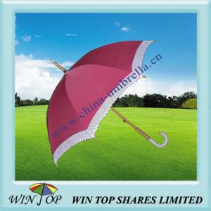 Quality 21&quot; Fashionable Umbrella with Lace and Jade Handle wholesale