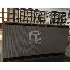 Quality MDF Veneered Clothing Shop Display Furniture Apparel Shop Cash Counter wholesale