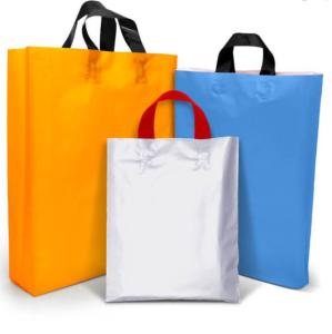 Quality PVC Plastic Gift Bags 100% Virgin Material Logo Printing Soft Loop Bag wholesale