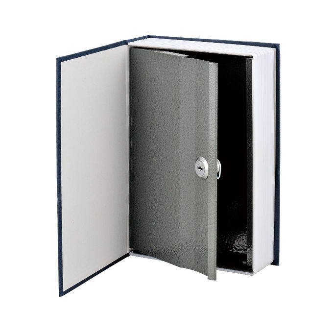 Durable Book Design Metal Cash Box , Portable Lockable Money Box