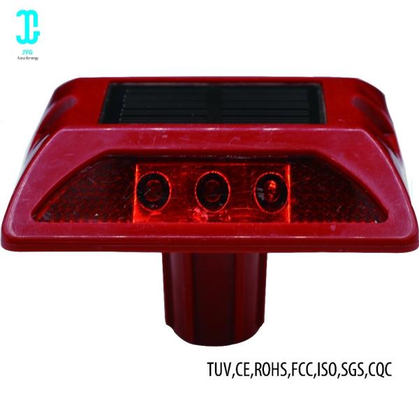 Plastic Cat Eye Solar Road Studs Light Red 8000mcd For Drivingway 3 Year