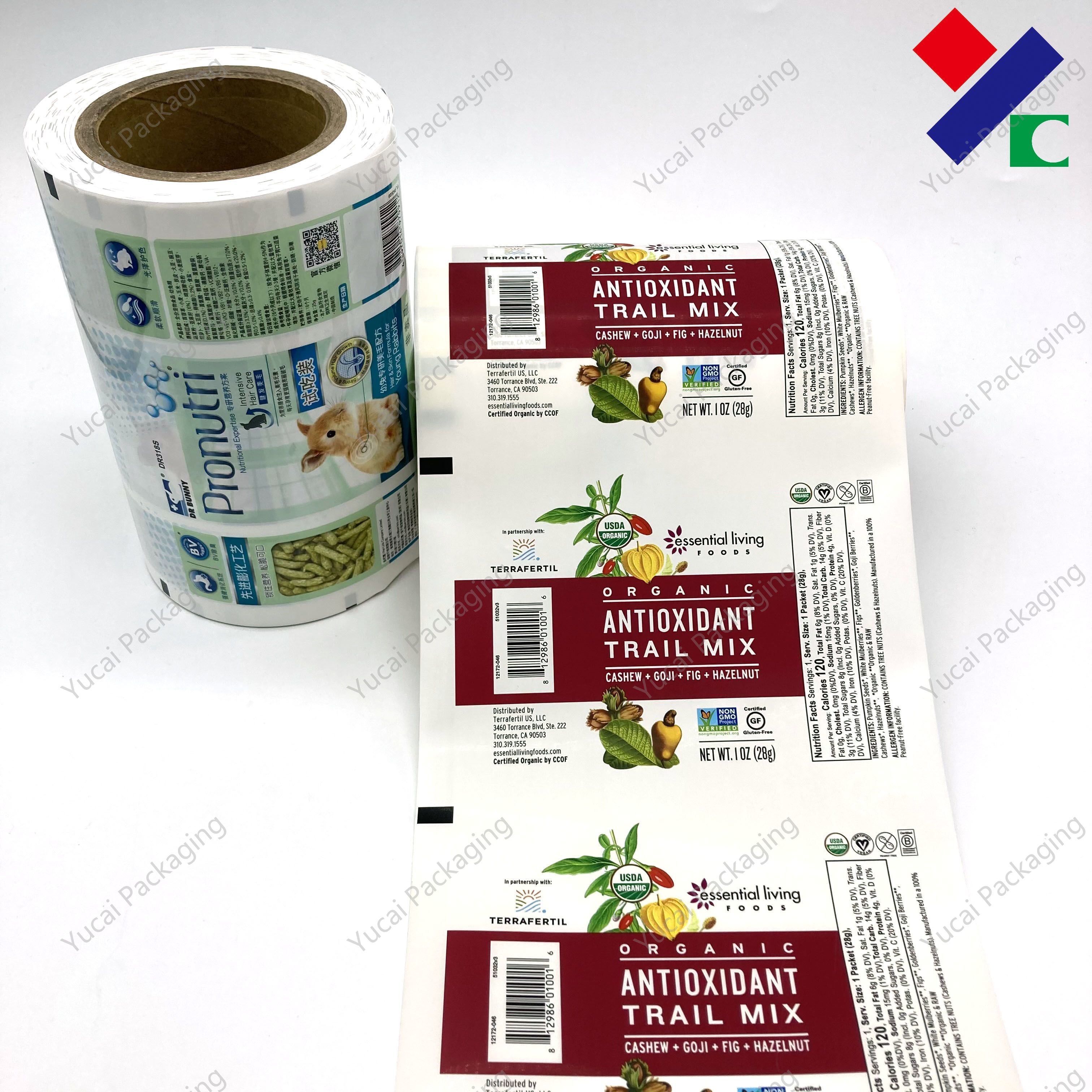 Air Proof Pet Food Packaging Film Roll CMYK + Spot Color