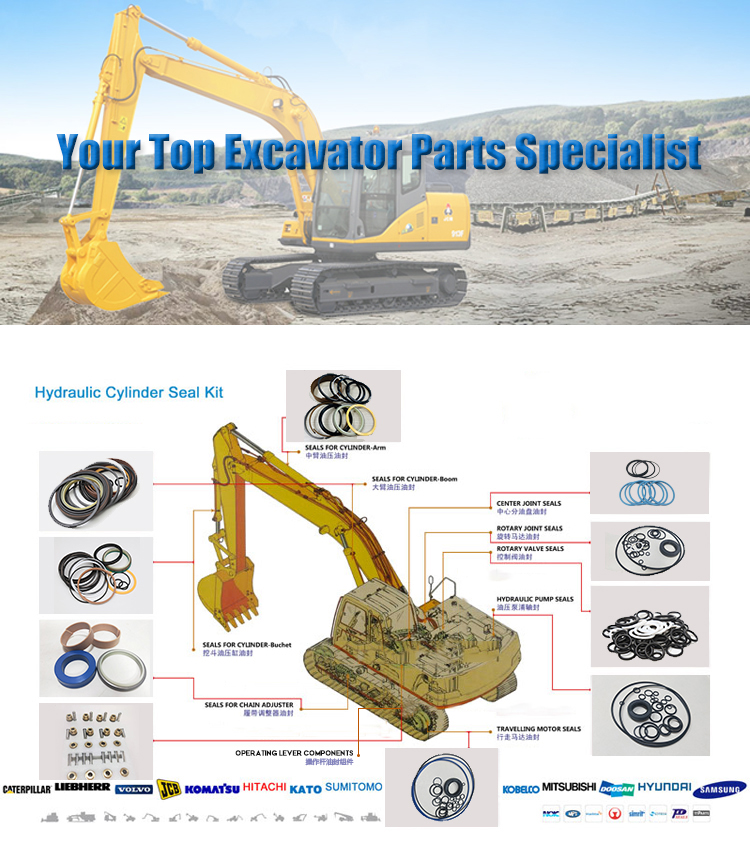 Excavator Arm Boom Cylinder Seal Kit For SY135-8