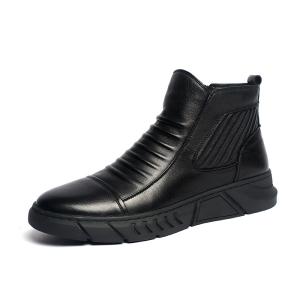 Quality Black Anti Slippery Outdoor Mens Leather Casual Boots wholesale
