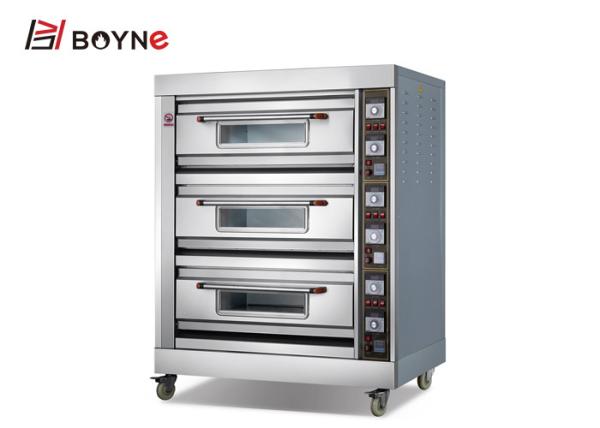 Hotel Stainless Steel Three Deck Industrial Baking Oven for baking bread ,cookie