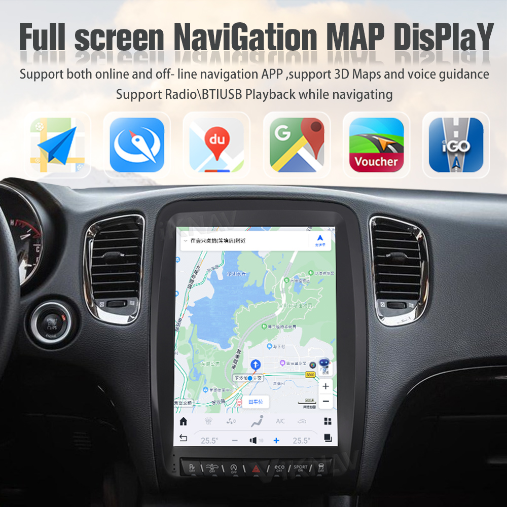 12.1 inch 1024*768 Car radio For 2014-2022 Dodge Durango GPS Navigation Multimedia player Screen Support Carplay