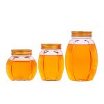 Big Belly Honey Glass Jar 500ml Six Sided Heat Resistant ISO9001