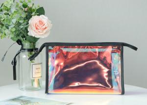 Quality Oilproof Transparent PVC Handbag 25 x 18cm Customized Logo With Zipper Closure wholesale