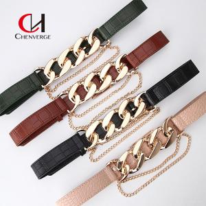 Quality Fashion Ladies Leather Belt Europe And America Hipster Punk Exaggerated Chain wholesale