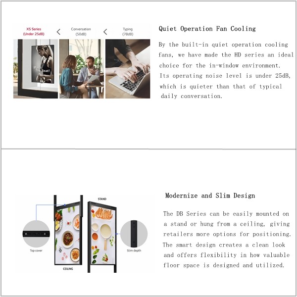 55 Inch Double Sided LCD Screen Tv Digital Advertising Signage 3000 Nit