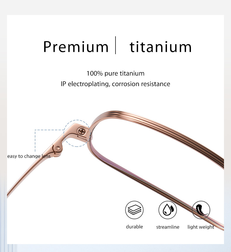 Optical Pure Titanium Eyewear Frames Skin Friendly with Removable Screws
