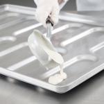 41055 Glazed Aluminized Steel Rounded End Hoagie Bun Pan Tray
