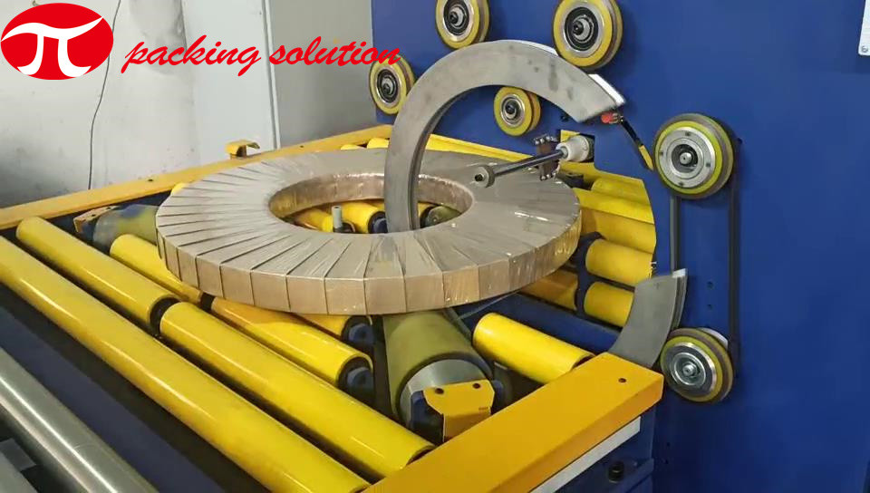 Horizontal Steel Coil Wrapping Line 508/610mm ID Automatic Loading CE Approved