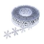 25mm Ultrasonic Snow Ribbon For Christmas Tree Silver Gold Color