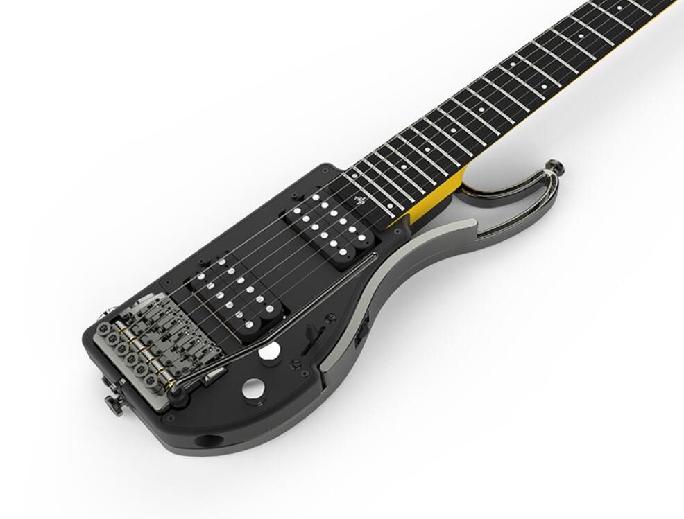 Unique Design Patented Grand Headless Foldable Travel Guitar with Double Humbuckers and Headphone Amplifier