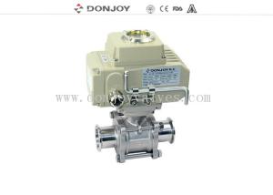 Quality 3A 1&quot; Electric 3pcs Non-retention full port ball valve with Clamped Connection wholesale
