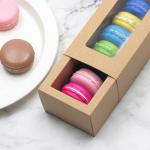 Brown Kraft Paper Macarons Cookies Gift Box Packaging