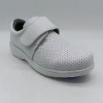 Hollow Breathable White Sneakers Slip Resistant Super Fiber Leather Nurse Shoes
