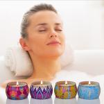 Custom Retro Patterns Travel Metal Jar Scented Candle Tin Candle Gift Sets