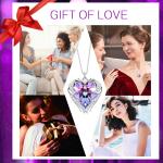 Purple Sterling Silver Heart Pendant Necklace