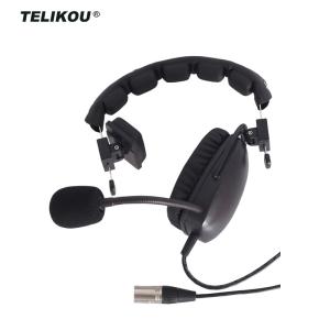 Quality TELIKOU HD-101 XLR 5 Pin Male Single-ear Full-Duplex Wired Intercom Headset Dynamic Micrphone System Film TV Stage wholesale