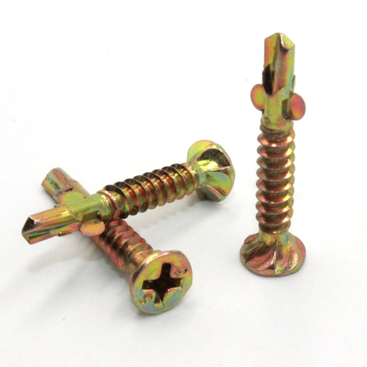 Phillip M8 Flat Head Self-Drilling Screw with Wings 16mm Length Black Oxide Finish