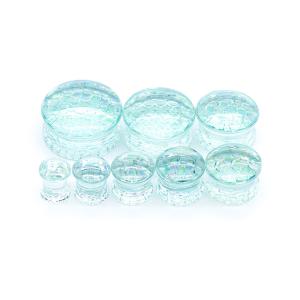 Quality OEM Pyrex Glass Ear Plugs 13mm Stainless Steel Handmade Piercing Jewelry wholesale