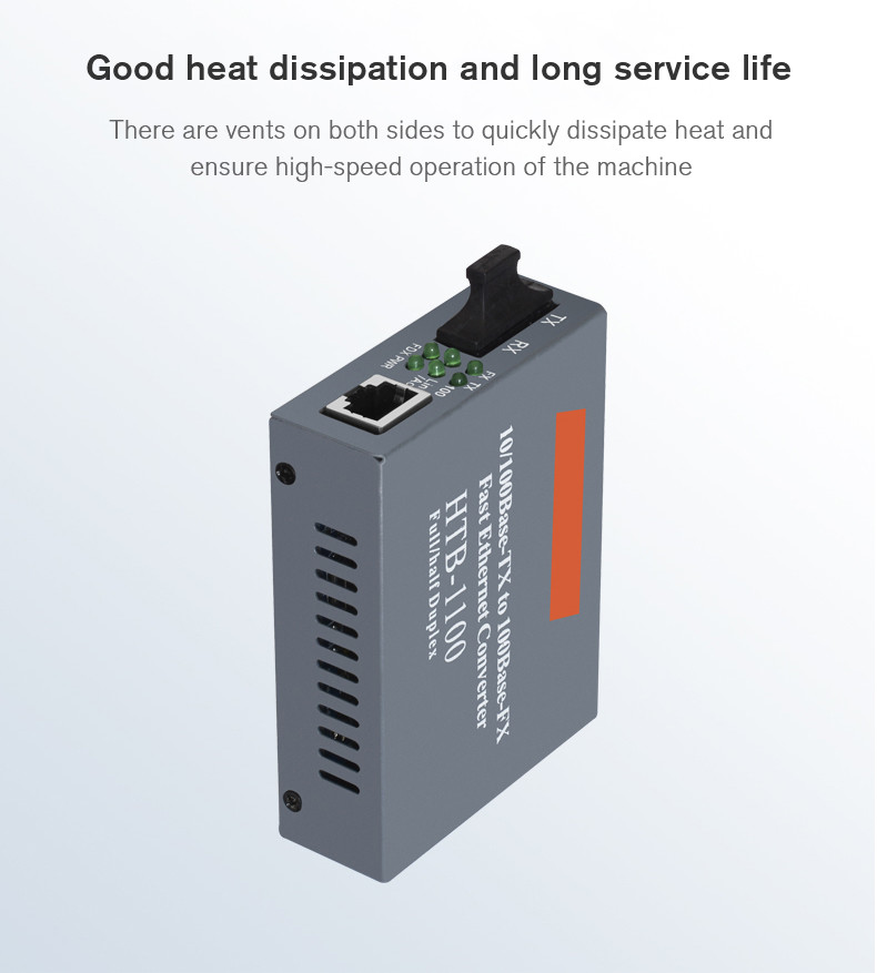 HTB 1100 Fiber Media Converter , 10 / 100Mbps fast ethernet transceiver