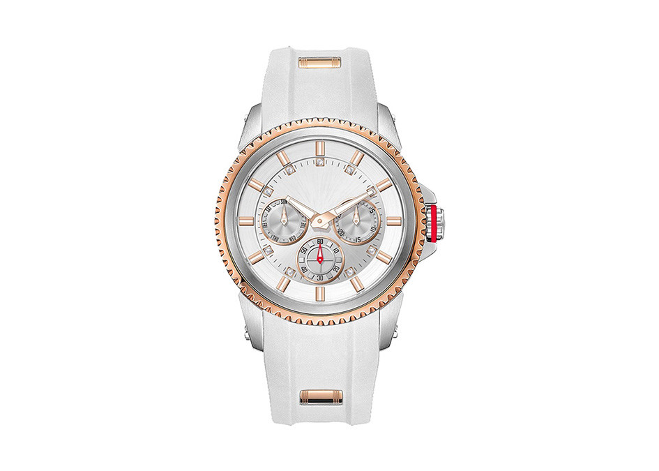 SS Sports Chronograph Watches , High Precision Quartz Watch Silicone Strap