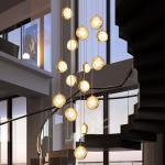 Round pendant light for living room ball crystal gold nordic chandelier(WH-NC-65