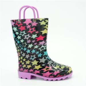 Quality 30EU Children PVC Rain Boots Waterproof Star Pattern wholesale