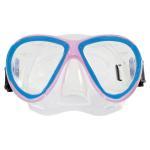 Kids Freediving Pink Dive Mask Low Volume Tempered Glass Lens