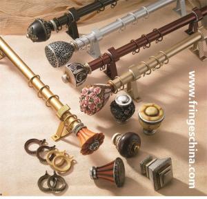 Quality Hot selling delicate aluminum curtain rod pipe resin curtain finials wholesale