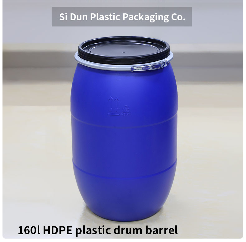Liquid Transportation Chemical Blue HDPE Plastic Container Drum 160 Litre