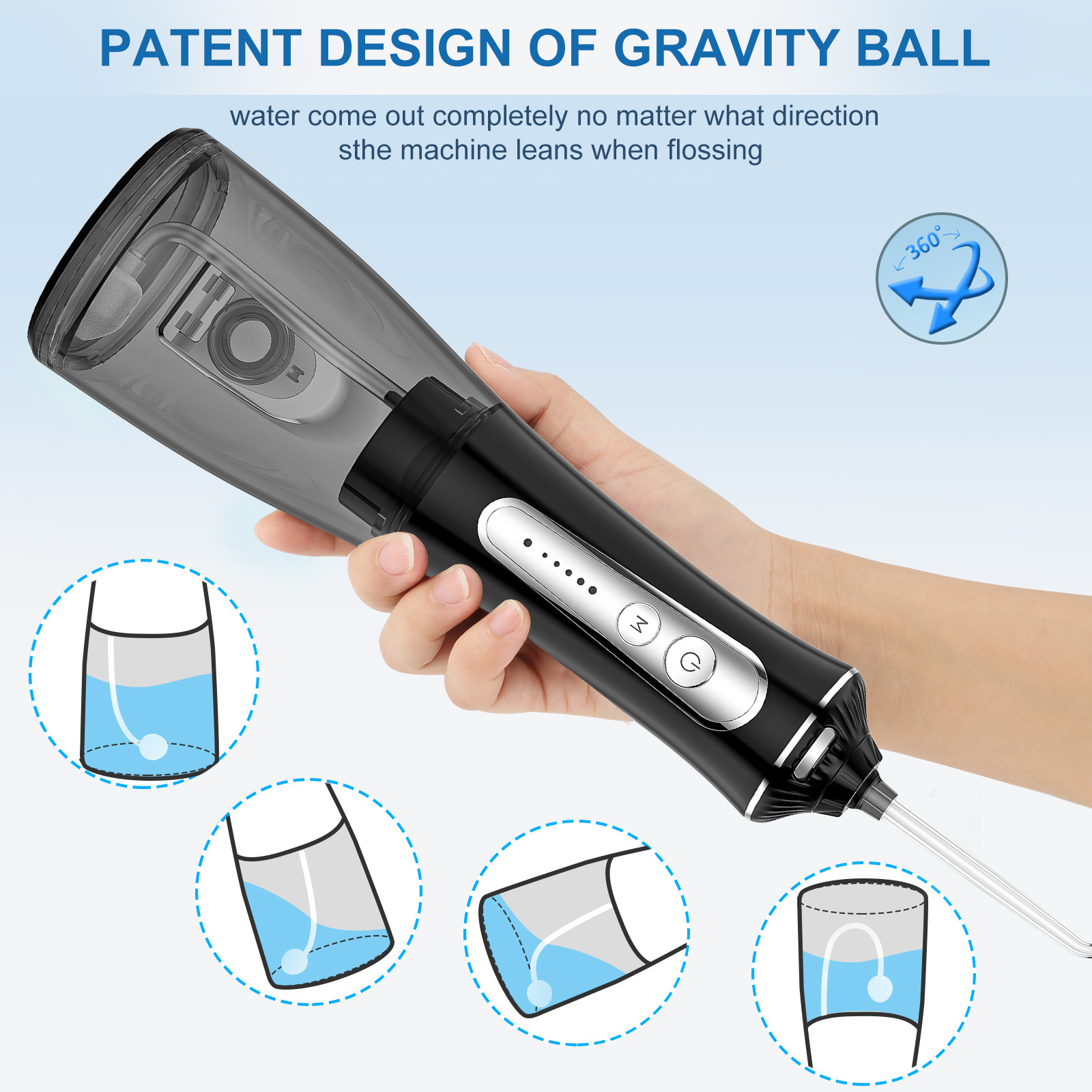 Portable Water Flosser and Electric Toothbrush 2 in 1 Teeth Cleaning Kit for Household 300 ml Water Tank Capacity