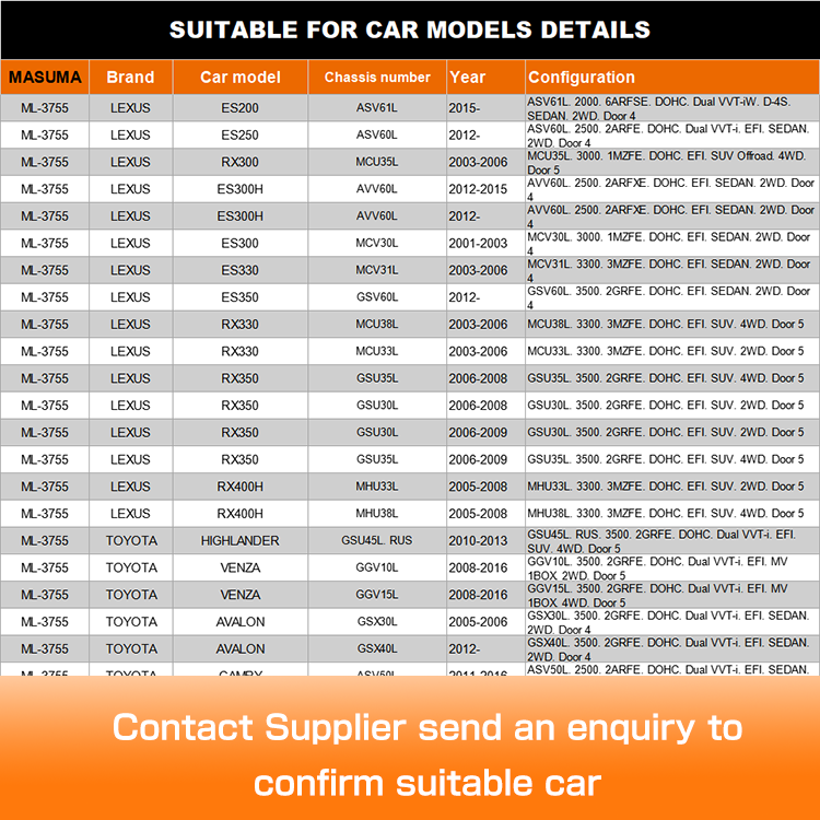 Reference NO. ADT38549 MASUMA Auto Parts Accessories Stabilizer Link for LEXUS ES200