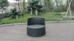 Black Poly Rattan Obelisk Chair For Office / Commercial Building