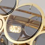 Modern chandelier lighting smoke gray glass round hanging lamp house lights(WH