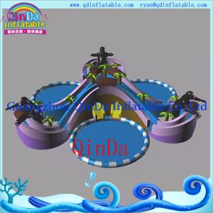 Quality Inflatable Slide with Water Pool Water Park Giant Inflatable Pool Water Slide for Sale wholesale