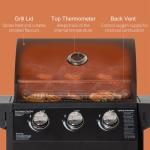 Propane Gas BBQ Grill with 3 Burners and Two Foldable Shelves 26.8kg Outdoor