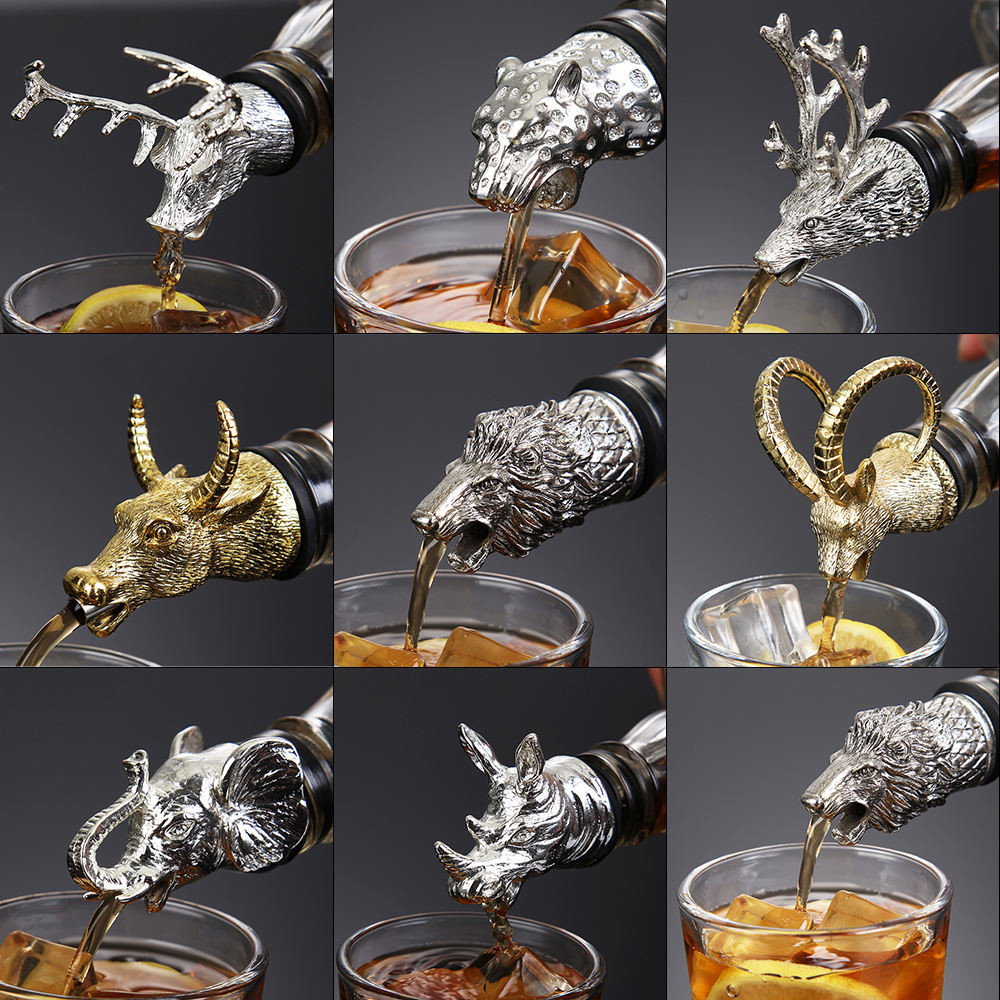 Custom Premium Pourer Animal Wine Bottle Pourer Wine Aerator Pourer Zinc Alloy