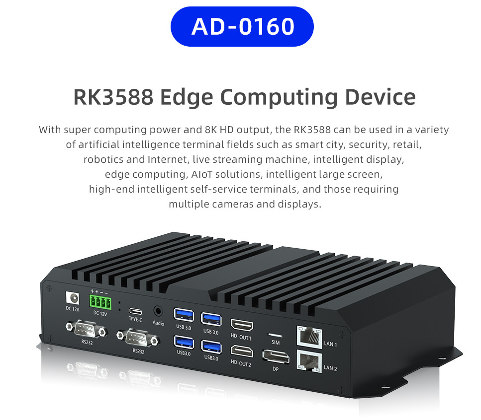 Android 12 Media Player Box RK3588 Octa Core Real 8K Box HD Input Output 8GB RAM DDR4