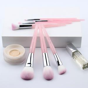 Quality Exquisite Foundation Cosmetic Makeup Brush Set 7PCS Private Label Pink Resin Handle wholesale