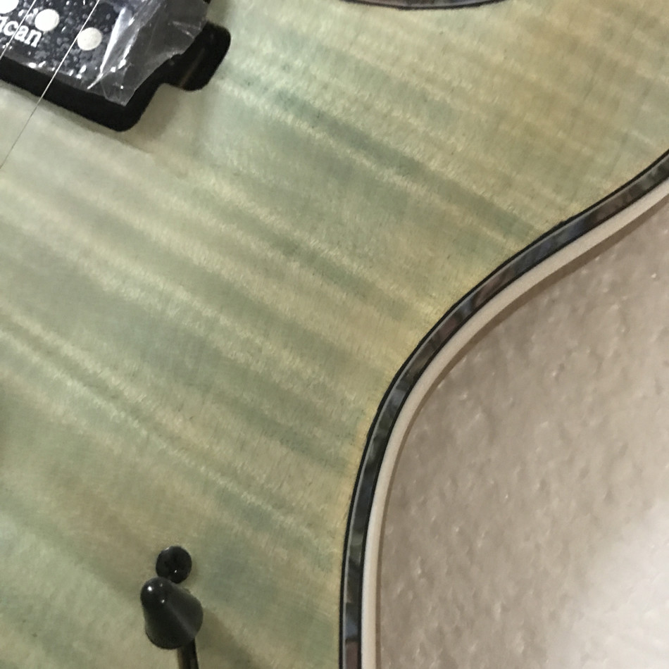 High-quality 7 string electric guitar, burst color Quilte Maple electric guitar, Abalone binding top, free shipping