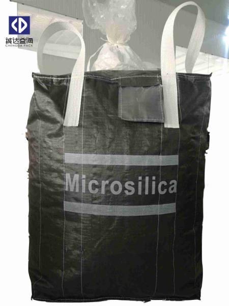 Spout Top 1000KGS FIBC Bulk Bags / PP Jumbo Bags For Packing Black Color