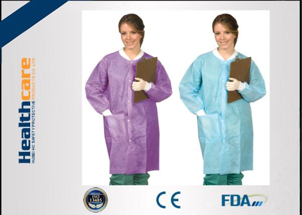 Snap Buttons Disposable Lab Coats , Medical Protective Gown for Children /