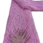 Wedding Party Dress Bridal Dress Fabric Pink Beaded lace with sequins Austria
