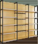 Customized Color Wood Gondola Shelving Retail Grocery Shelves For Book Stores
